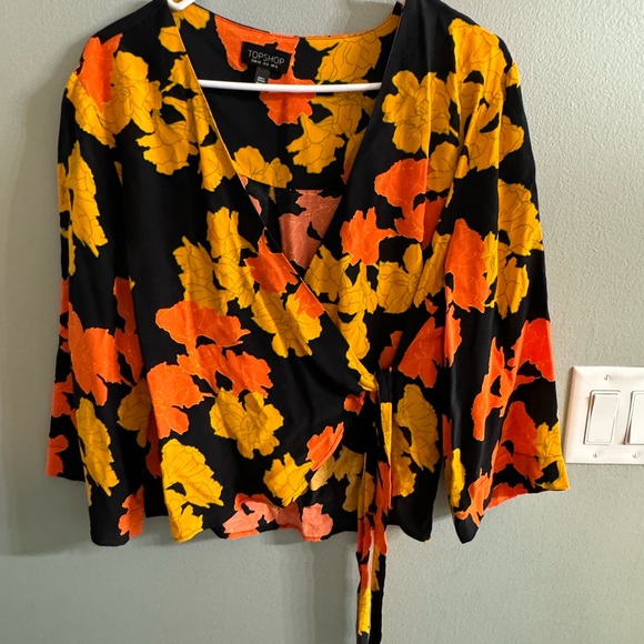Top Shop Floral Blouse size 8 like new - Picture 10 of 11